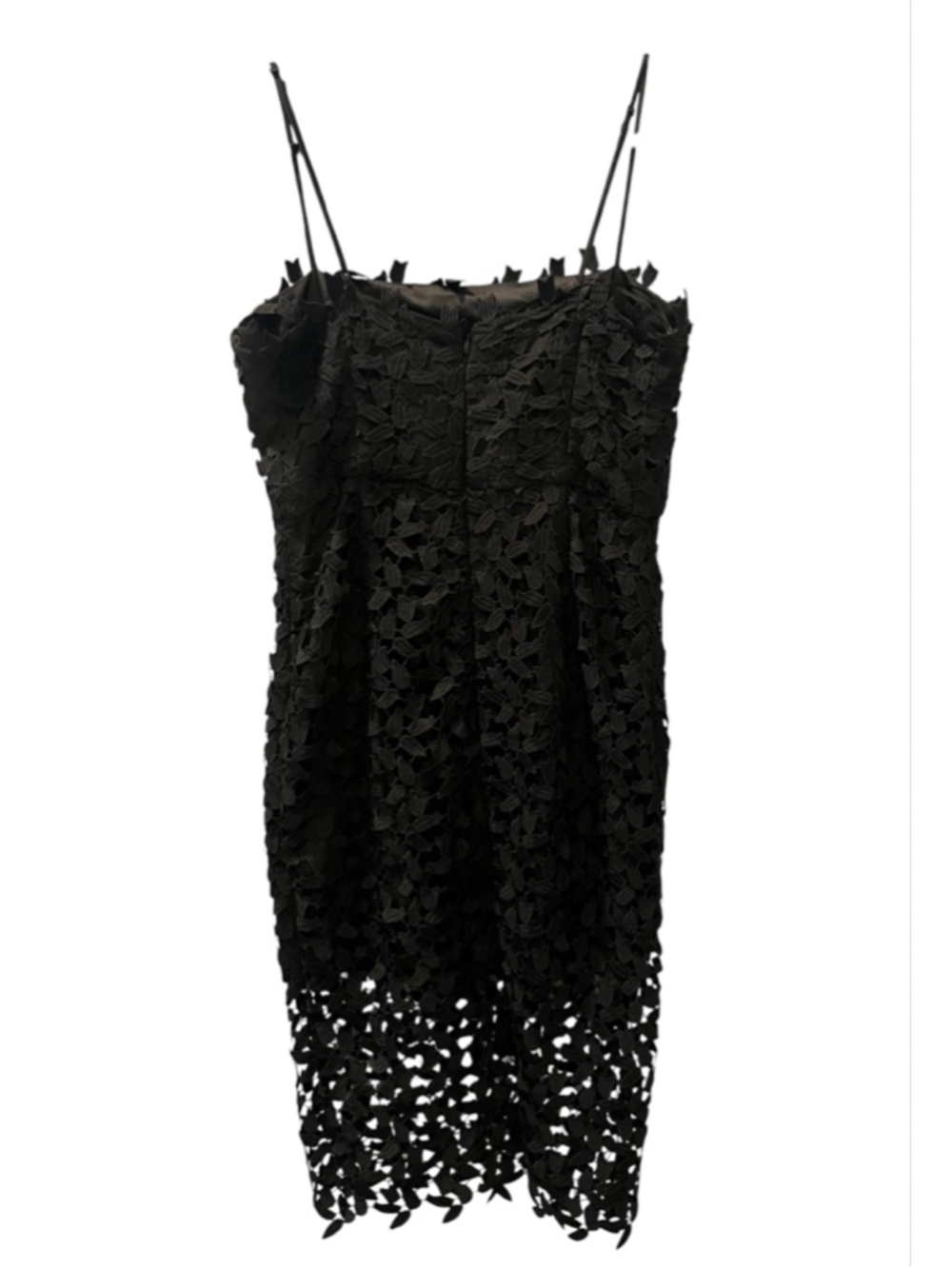 Bardot Liana Black Leaf Lace Overlay Midi Dress Size XL 10 Wedding Date Night